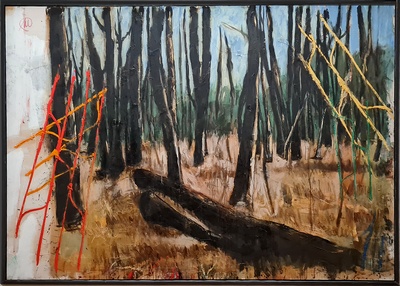 Markus Lüpertz Paysage avec Grille